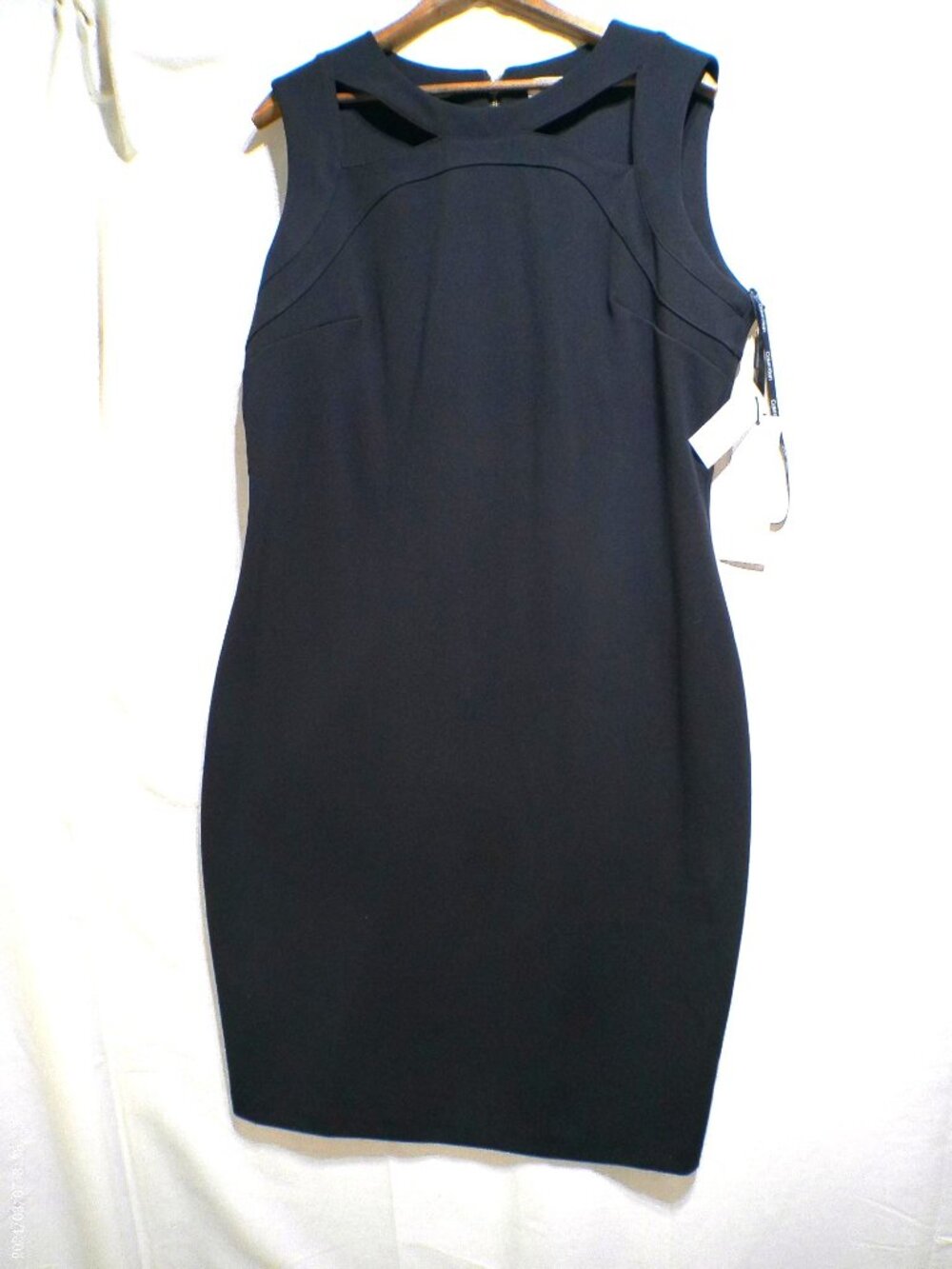 Calvin Klein Black Dress Sheath Cutout Size 15 Formal Party NWT